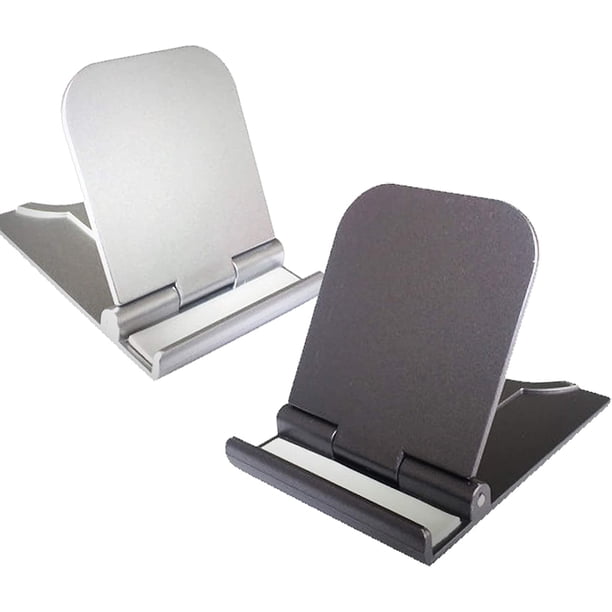 Soporte para teléfono celular, paquete de 2 soportes para teléfono móvil para escritorio, soporte para teléfono pequeño para viajes, soportes para tableta plegables y portátiles, base de escritorio