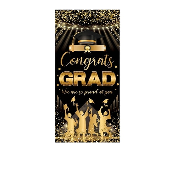 Graduation Party Decorations Congrats Grad Door Cover Decoration, We Are So Proud of You Graduation Backdrop and Photo Prop for Campus Party and School Ceremony Graduation Decorations