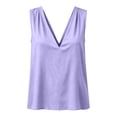 thumbnail image 7 of WRFWUL Womens Cotton Linen Tank Tops Deep V Neck Sleeveless Pleated Vest Loose Fit Solid Summer Casual Tank Shirts, 7 of 7