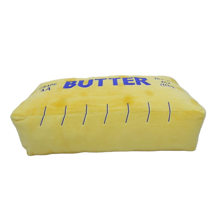 Giant Butter Block Plush Pillow 31.5" Novelty Food Cushion With Realistic Print For Valentine'S Day & Home Decor(Yellow-31.5X15.75In)#4614