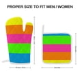 thumbnail image 2 of PLAIN SOLID NEON FLUORESCENT RAINBOW STRIPES 5 COLORS Oven Gloves And Pots Stand Set Oven Gloves And Pot Racks Pot Racks And Oven Gloves Set, 2 of 9