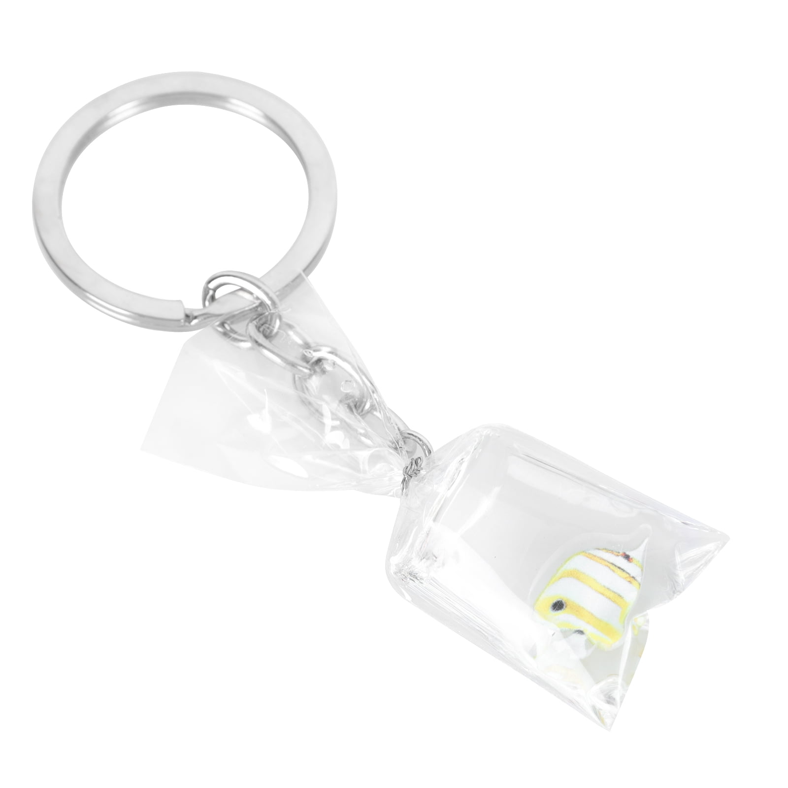 FELTECHELECTR 1Set Funny Keychain Resin Water Bag Shape Key Organizer Youth