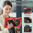 thumbnail image 4 of Dteck Case for iPad 10th Generation 10.9 inch 2022,Shockproof Durable Silicone Cover Rotatable Hand Strap Kickstand Built-in Pencil Holder Heavy Duty Case with Shoulder Strap,Red/Black, 4 of 7