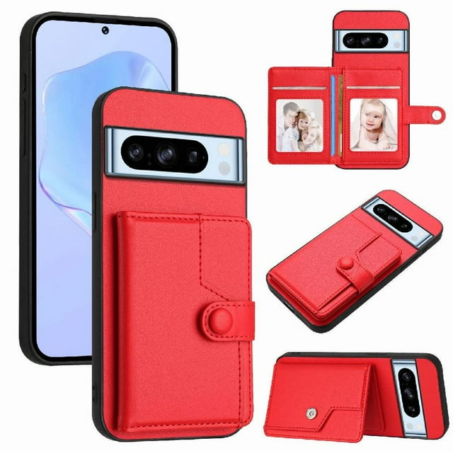 FOXDOCK Étui pour Google PIXEL 8 pro Porte-Cartes avec Blocage RFID - Design Élégant à Fermeture à Bouton