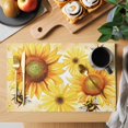thumbnail image 2 of Sunflower Placemats Set of 6, Yellow Floral Elegant Flowers Pastoral Placemats for Dining Table, Place Mats for Kitchen Tabletop, Waterproof Wipeable Dining Table Mats Set, 2 of 9