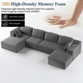 thumbnail image 5 of 134'' Modular Boneless Couch, Lofka Cloud-Like Big Modular Couch with Chaise, Soft Corduroy Fabric Sofa for Large Space, No Assembly Required, Dark Gray, 5 of 13