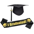 thumbnail image 2 of CaiYueKe Graduation Headband and Shoulder Straps for Congrats Grad Party Supplies Bachelor Cap Headband with Doctoral Hat Black Sash Satin Tassels Tiaras for Graduation Party Dress up Favor Photo, 2 of 5