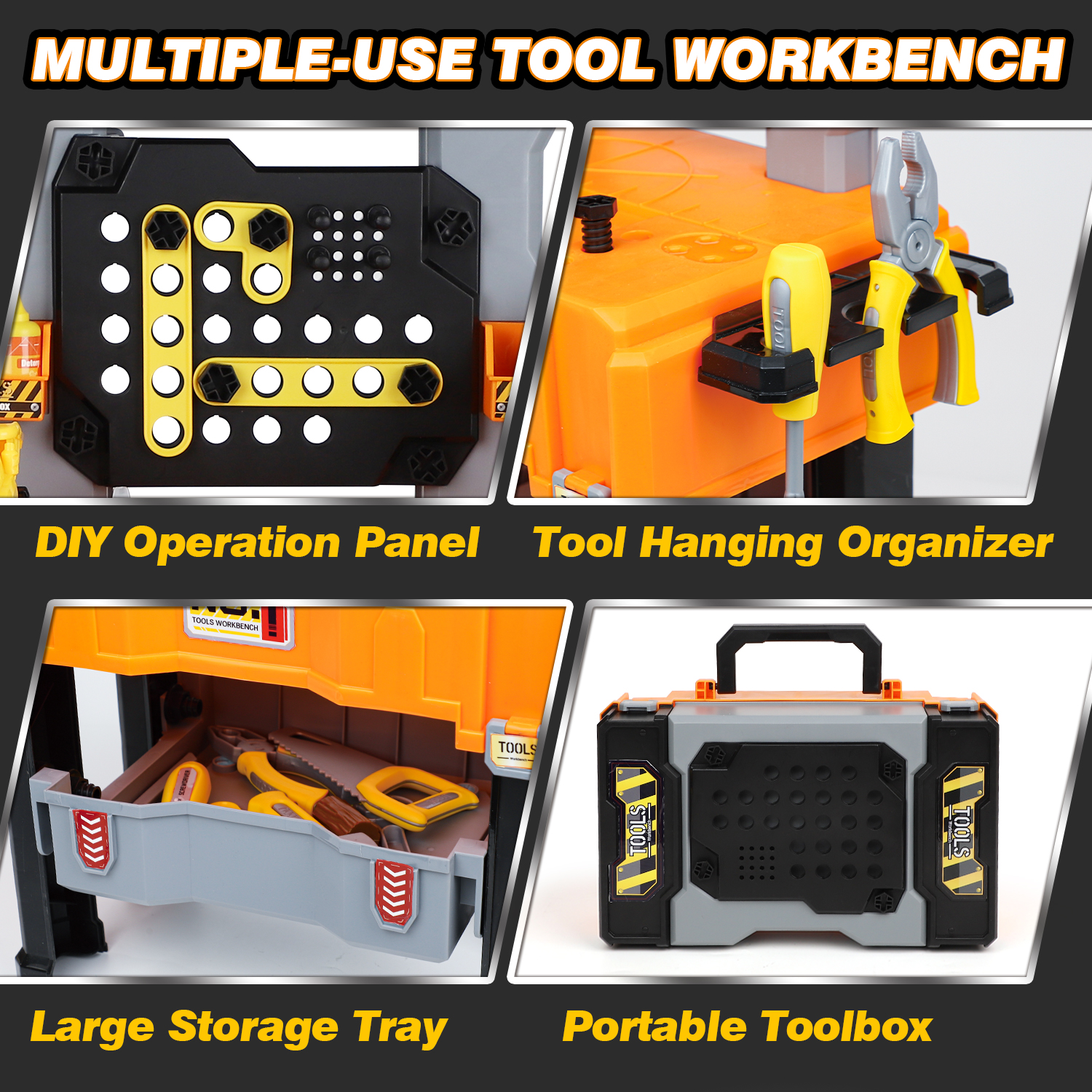 KWANITHINK Foldable Kids Tool Bench with Take-Apart Cars photo 7
