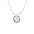 thumbnail image 3 of Delight Jewelry Silvertone Horizontal Year 2024 Silver-tone You Mean the World to Me Ring Necklace, 18", 3 of 4