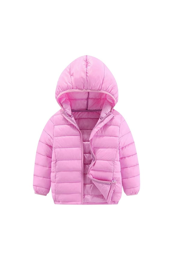 Hooded Puffer Jackets for Boys Girls Lightweight down Jackets Kids Winter Warm Padded Outwears