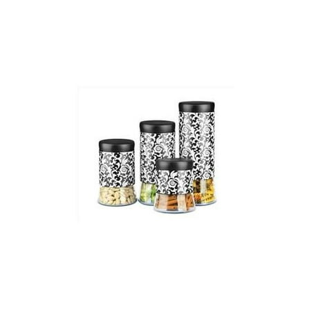 Home Basics WY30580 Waverly 4 Piece Canister Set Night,