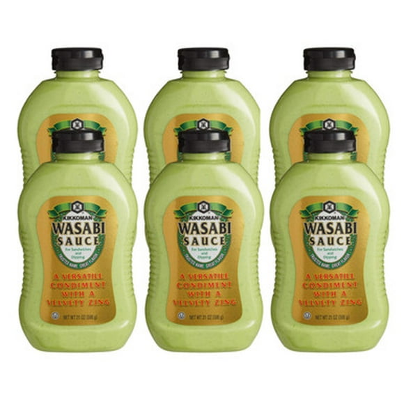 Kikkoman 21 oz. Wasabi Sauce Bottle - 6/Case - Add Zesty Heat to Culinary Creations