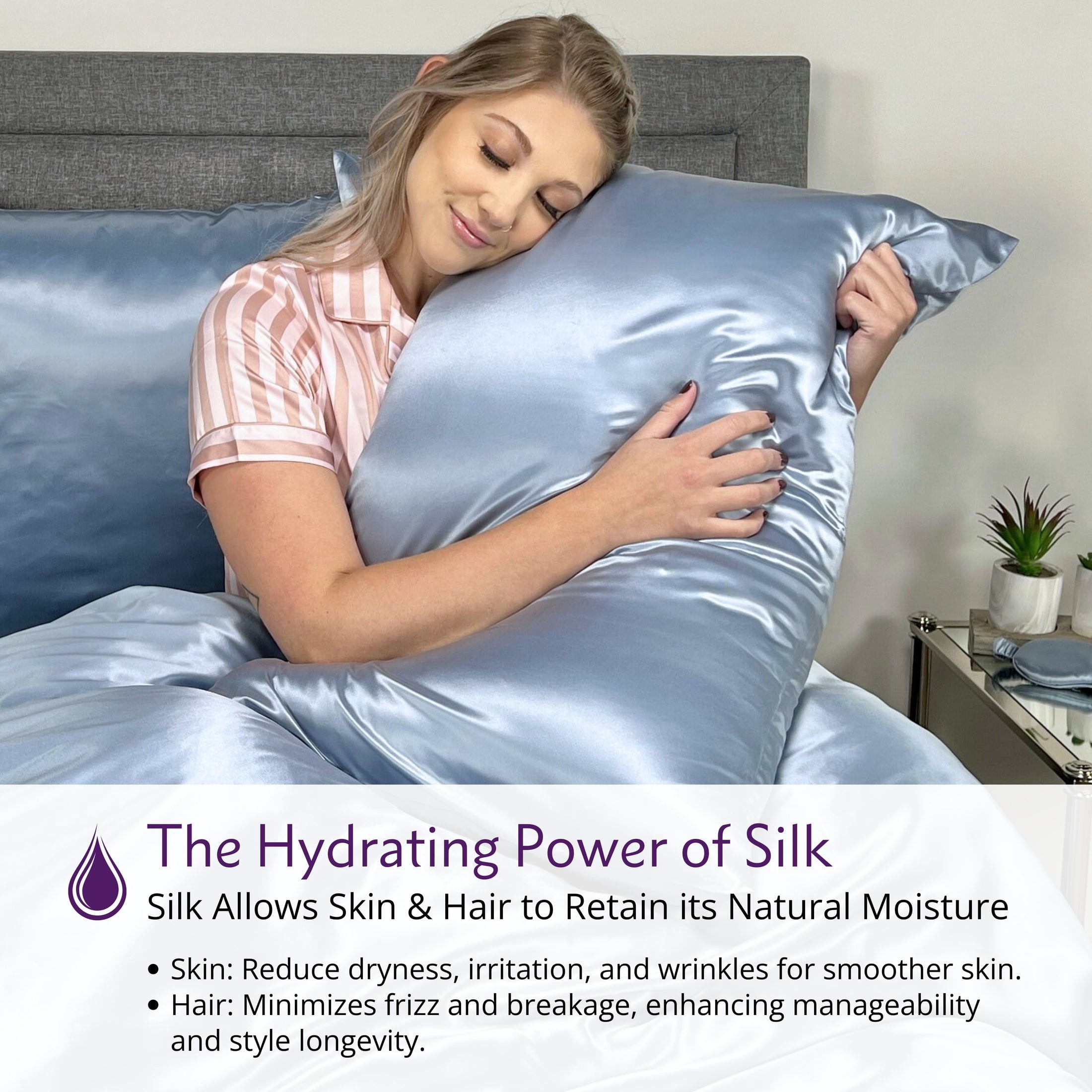 22 Momme Silk Pillowcase - Steel Blue