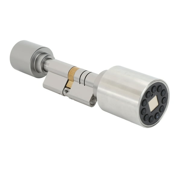 Keyless Cylinder Lock, Password Unlocking Smart Fingerprint Lock Adjustable for 60 To 110mm Thickness Door
