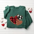 thumbnail image 4 of Yievot Valentines Sweatshirt Women Crew Neck Heart Printed Shirts Casual Lightweight Long Sleeve Pullover Top, Green, 4 of 6
