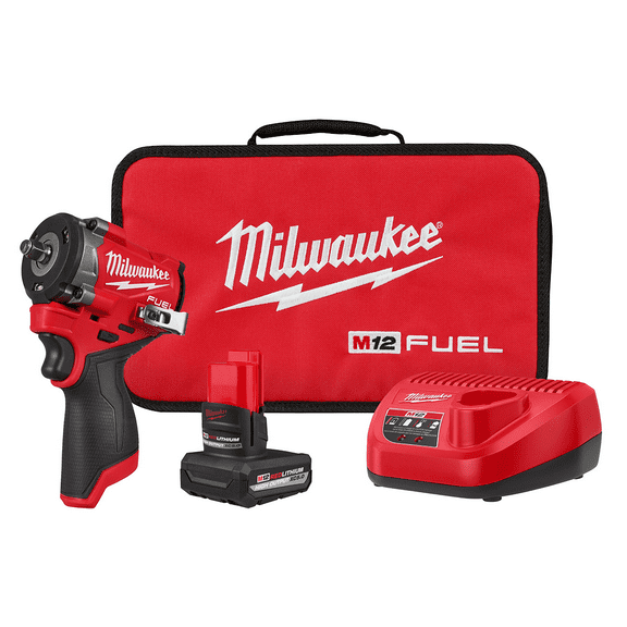 Milwaukee Tool M12 FUEL Stubby 3/8 Inch Impact Wrench Kit