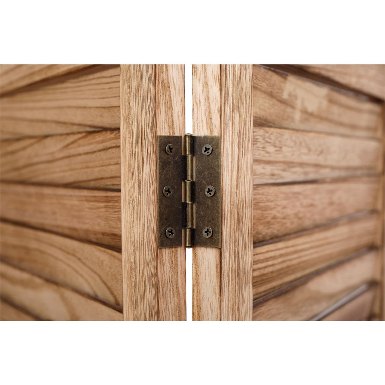 Legacy Decor 3 Panels Room Divider Rustic Wood w/ Decorative Cutout, Natural Color, Freestanding