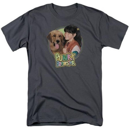 Trevco Punky Brewster-Punky & Brandon Short Sleeve Adult 18-1 Tee, Charcoal - (Best Cheap Clothing Brands On Amazon)