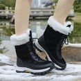 thumbnail image 3 of LASUDRAA Womens Waterproof Winter Snow Boots Warm Shoes Furry Mid-Calf Walking Shoes, 3 of 8