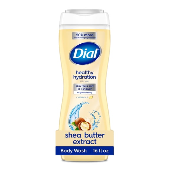 Dial Healthy Hydration Body Wash Shea Butter Extract with Vitamin E, 16 fl oz
