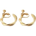thumbnail image 5 of Gold Color C Shape Clip on Hoop Earrings Women Fashion Statement Ear Cuff Earrings Charm Ear Clip, 5 of 11