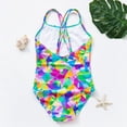 thumbnail image 4 of Girls Swimsuits One Piece Swimming Bathing Suit Quick Dry Floral Printing Bathing Suits for Girls 11Y, 4 of 9