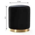 thumbnail image 2 of TOV Furniture Opal Black Velvet Ottoman with Gold Base, 2 of 3