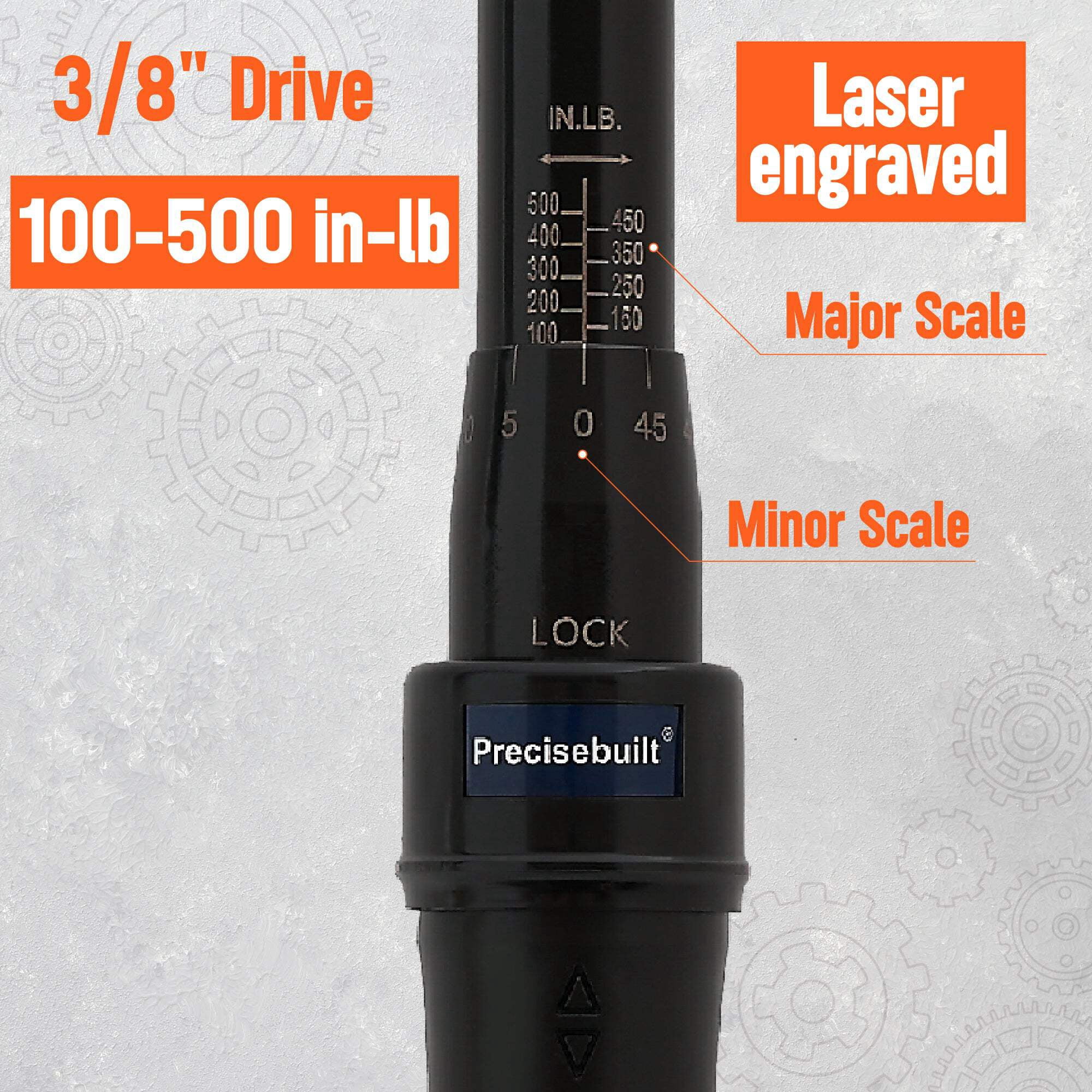 Precisebuilt 3/8" Drive 100-500 in-lb Click Tech Torque Wrench