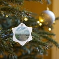 thumbnail image 7 of 3drose, Boardwalk, Beach Foliage, Blue Skies and Clouds, 3 inch Snowflake Porcelain Ornament, 7 of 7