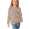 thumbnail image 5 of Odeerbi Kids Girls Fall Winter Basic Layering T-Shirt Christmas Basic Tees 3-14 Years Kids Christmas Print Pullover Long Sleeve Top Base Layer Shirt Kids Clothes Khaki, 5 of 6