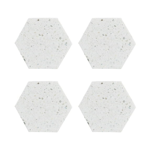 Typhoon Elements Collection | Terrazzo Stone Hexagon Coasters (Set of 4)