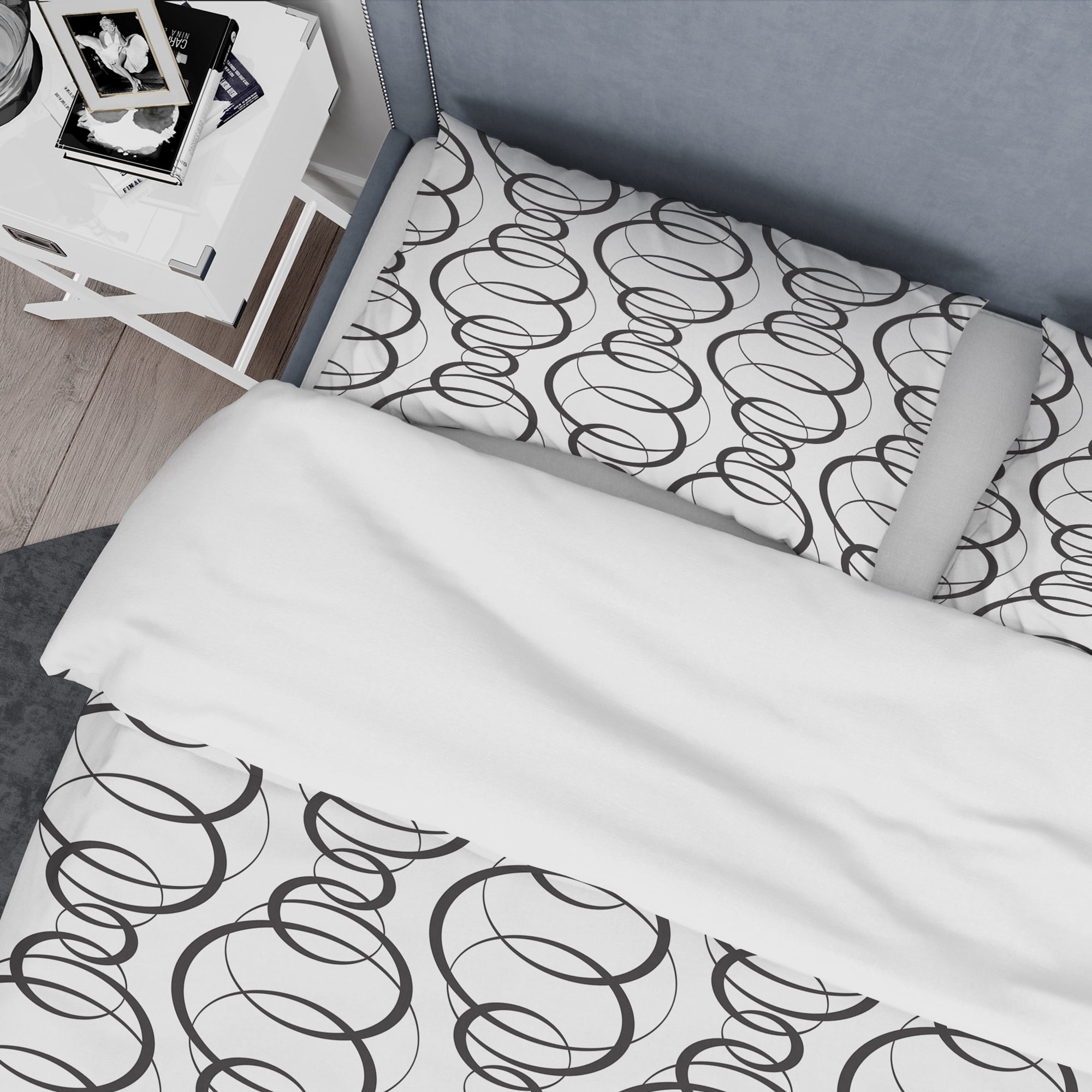 Designart 'Retro Geometrical Abstract Minimal Pattern VI' Mid-Century Modern Duvet Cover Set