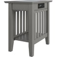 thumbnail image 1 of ZXNYH Mission Chair Side Table with Charging Station in Grey, Chair Side Table (22" x 14"), 1 of 6