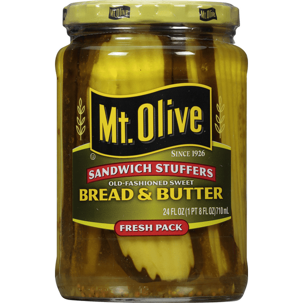 Mt Olive Old Fashioned Sweet Bread And Butter Jumbo Sandwich Stuffers Pickle 24 Fl Oz Jar Walmart Com Walmart Com