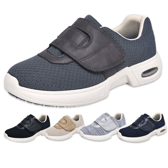 Diabetic Shoes for Men Extra Wide Width, Lightweight Breathable Walking Sneakers with Memory Foam Air Cushion, Elastic Stretchable Upper Comfort Shoes for Men Women