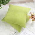 thumbnail image 4 of 2-pcs Corduroy Decorative Throw Pillow Covers Green Yellow 18"x18", 4 of 8
