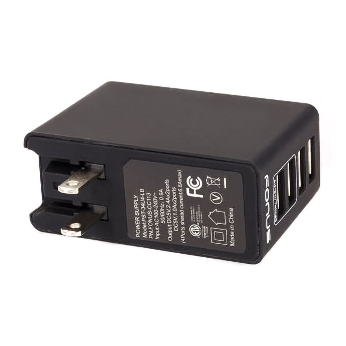 34W Home Charger for Nokia G100/G300/G310 5G - 4-Port USB 6.8A Wall AC Plug Power