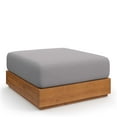 thumbnail image 2 of Tahoe Outdoor Patio Acacia Wood Ottoman in Natural Light Gray, 2 of 9