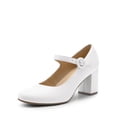thumbnail image 1 of Zapatos de Tacón Mary Jane para Mujer DREAM PAIRS con Tacón Grueso de 7 cm Blanco, 1 of 7