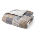 thumbnail image 3 of Levtex Home Vintage Patch 8 Piece Comforter Set, Queen Comforter 88x90in.+ 2 Std Sham 26x20in.+ 2 Euro Sham 26x26in.+ Throw 50x60in.+ 2 Decorative Pillows - Patchwork - Grey, Brown, Cream - Microfiber, 3 of 8