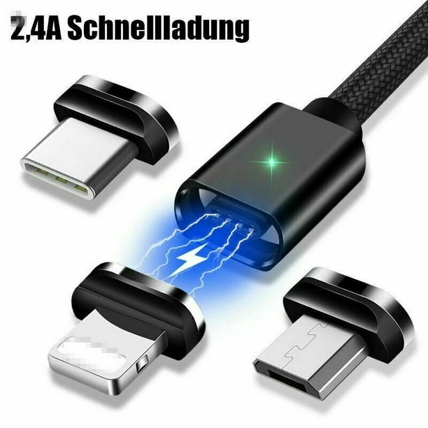 Magnetic USB Cable Fast Charging USB Type C Cable Magnet Charger Data Charge Micro Cable Mobile Phone Cable(white for Android) Walmart.com