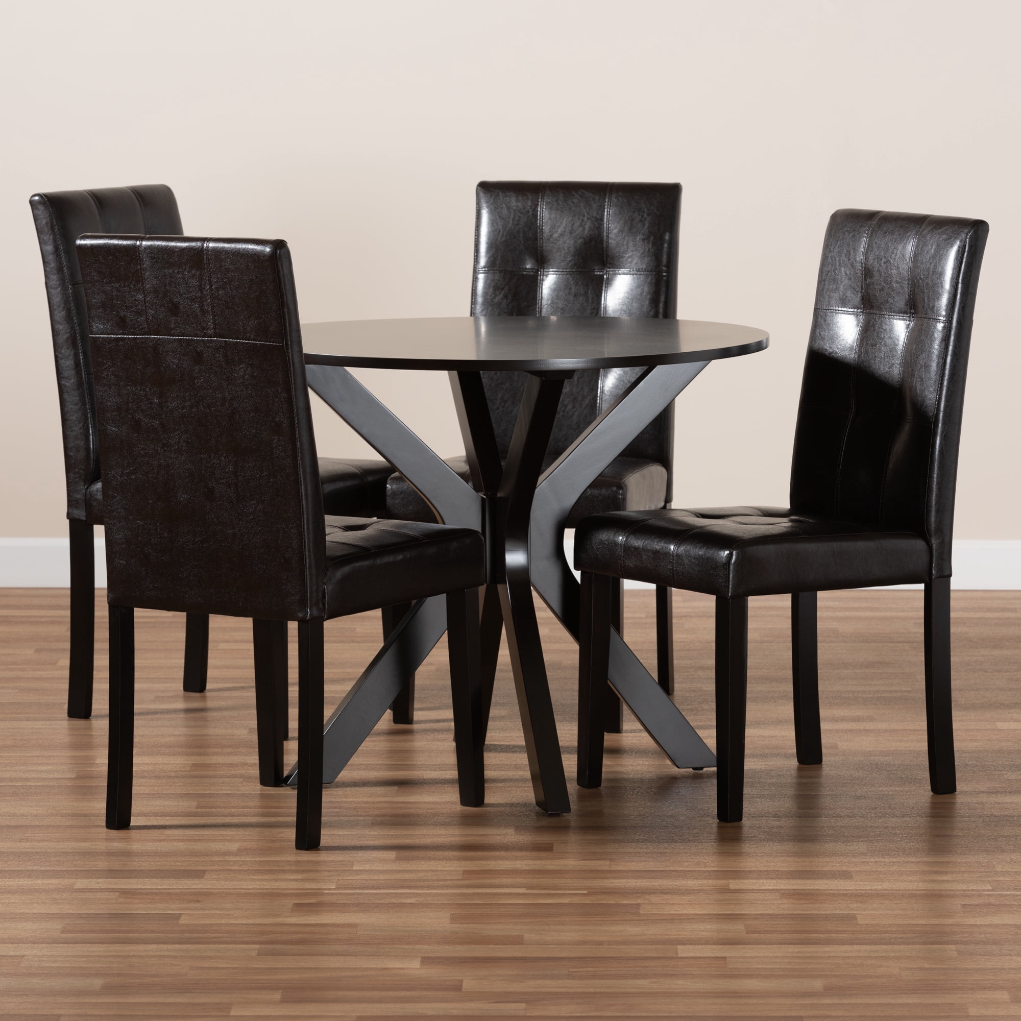 Baxton Studio Marie Modern Dining Set, Espresso Brown