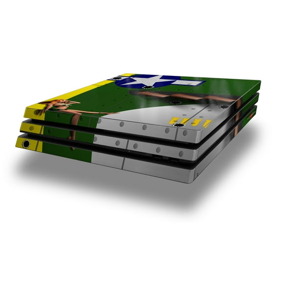 WraptorSkinz PS4 Pro Skin Wrap WWII Bomber War Plane Pin Up Girl - Decal Style Skin fits Sony PlayStation 4 Pro Console