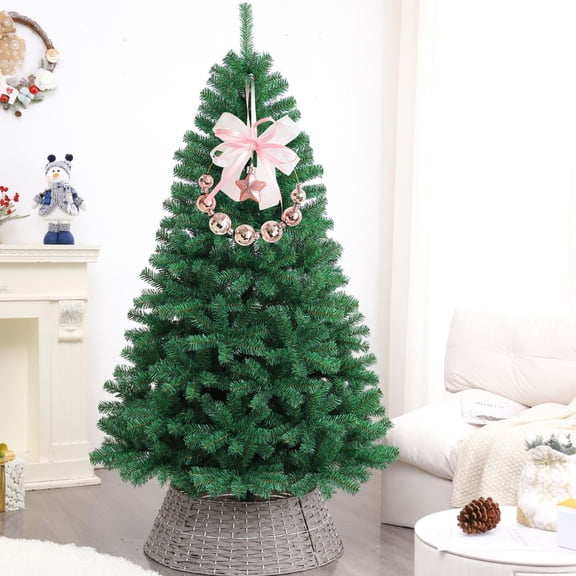 Christmas Car Wreath with Bows and Balls, 5.5 Inch Shatterproof Plastic Auto Hanging Decor for Door Home Holiday Decoration (0.066lb) Pink