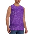 thumbnail image 2 of Fotbe Glitter Purple Men's Camiseta sin Mangas Estampada para Hombres, Playera Casual para Gimnasio, Entrenamiento, Playa-X-Large, 2 of 7