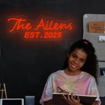 UPONRAY Two Lines Custom Neon Signs, Usb Powered with Adjustable Brightness Wall Decor for Gifts, Red, 24 inch