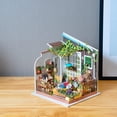 thumbnail image 4 of Kit de casa de muñecas en miniatura para bricolaje, casa de jardín ROBOTIME con muebles, 4 of 9