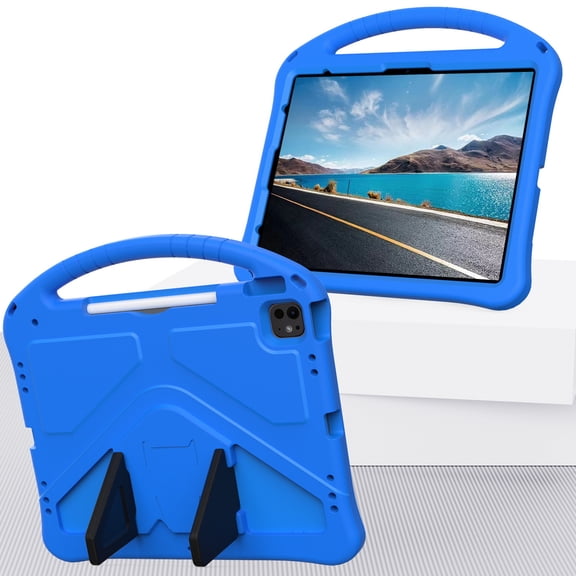 DWaybox Case for iPad Air 13‑inch (M4) 2026 Model A3462, Kids-Proof Shockproof EVA Cover with Handle Stand, Anti-Drop Design and Full Body Protection -Blue