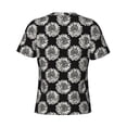 thumbnail image 6 of Vsdgher White Sunflowers Print Men's Dry Fit Mesh Athletic Shirts Moisture Wicking Tennis T-Shirt Tops, 6 of 9