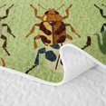 thumbnail image 5 of Erosebridal Vintage Beetles Bed Spread Queen,Lovely Nature Wildlife Theme Queen Coverlet Set,Green Red,3-Piece,1 Quilt and 2 Pillowcases, 5 of 7